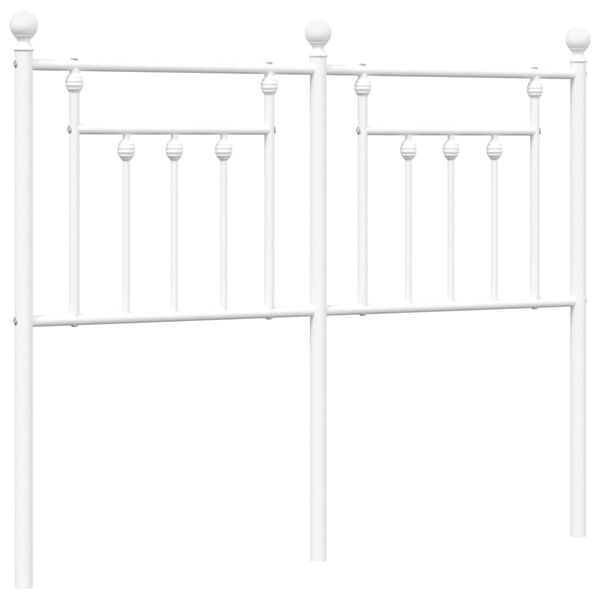 vidaXL Kovov&eacute; čelo postele b&iacute;l&eacute; 120 cm