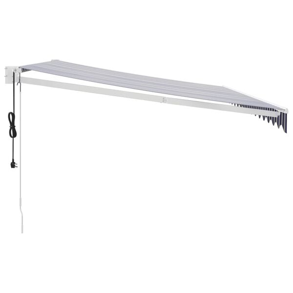 vidaXL Automatick&aacute; zatahovac&iacute; mark&yacute;za modr&aacute; a b&iacute;l&aacute; 4 x 3 m