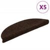 vidaXL Schodov&eacute; rohože samolepic&iacute; 5 ks 56 x 17 x 3 cm hněd&eacute; půlkulat&eacute;
