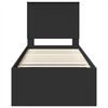 vidaXL R&aacute;m postele s čelo Čern&aacute; 75 x 190 cm Masivn&iacute; borov&eacute; dřevo