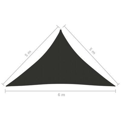 vidaXL Stínící plachta oxfordská látka trojúhelník 5x5x6 m antracitová
