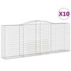 vidaXL Klenut&eacute; gabionov&eacute; ko&scaron;e 10ks 400x50x160/180cm pozinkovan&eacute; železo