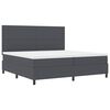 vidaXL Postel s boxspringem s čelo Tmavě &scaron;ed&aacute; a b&iacute;l&aacute; 200 x 200 cm