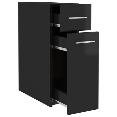 vidaXL Úložná skříňka černá vysoký lesk 20 x 45,5 x 60 cm dřevotříska