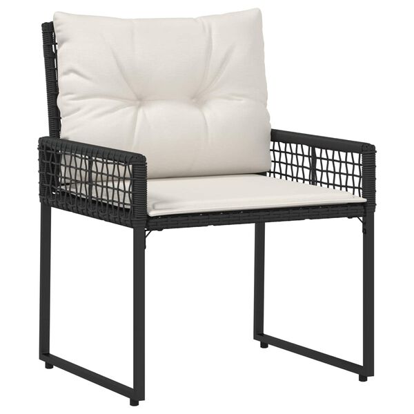 vidaXL Sada venkovn&iacute;ho n&aacute;bytku s pol&scaron;t&aacute;řem 3 pcs Čern&aacute; a b&iacute;l&aacute;