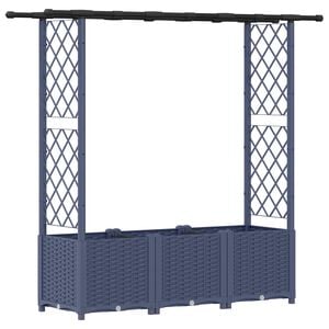 vidaXL Vyv&yacute;&scaron;en&yacute; z&aacute;hon s trel&aacute;ž&iacute; a střechou &Scaron;ed&yacute; 162,5 x 40 x 138 cm PP
