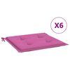 vidaXL Podu&scaron;ky na zahradn&iacute; židli 6 ks růžov&eacute; 50x50x4 cm textil
