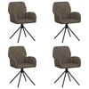 vidaXL Otočn&eacute; j&iacute;deln&iacute; židle 4 ks Uměl&aacute; semi&scaron;ov&aacute; kůže Tmavě &scaron;ed&aacute;