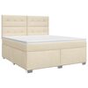 vidaXL Postel boxspring s matrac&iacute; s čelo Kr&eacute;mov&aacute; 180 x 200 cm Textil