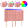 vidaXL Čelo postele s LED růžov&eacute; 147 x 16 x 118/128 cm samet