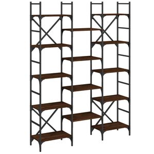vidaXL Knihovna hněd&yacute; dub 127,5 x 28,5 x 172,5 cm kompozitn&iacute; dřevo