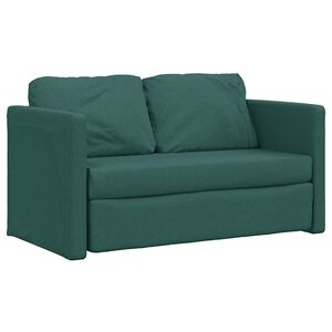 vidaXL Podlahov&aacute; rozkl&aacute;dac&iacute; pohovka 2 v 1 zelen&aacute; 112x174x55 cm textil