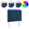 vidaXL Čelo postele s LED tmavě modr&eacute; 103 x 16 x 118/128 cm textil