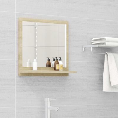 vidaXL Koupelnové zrcadlo dub sonoma 40 x 10,5 x 37 cm dřevotříska