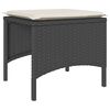 vidaXL Zahradní pohovka 2místná se stolkem a taburety černá polyratan