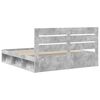 vidaXL R&aacute;m postele s čelo Beton 200 x 200 cm Masivn&iacute; borov&eacute; dřevo