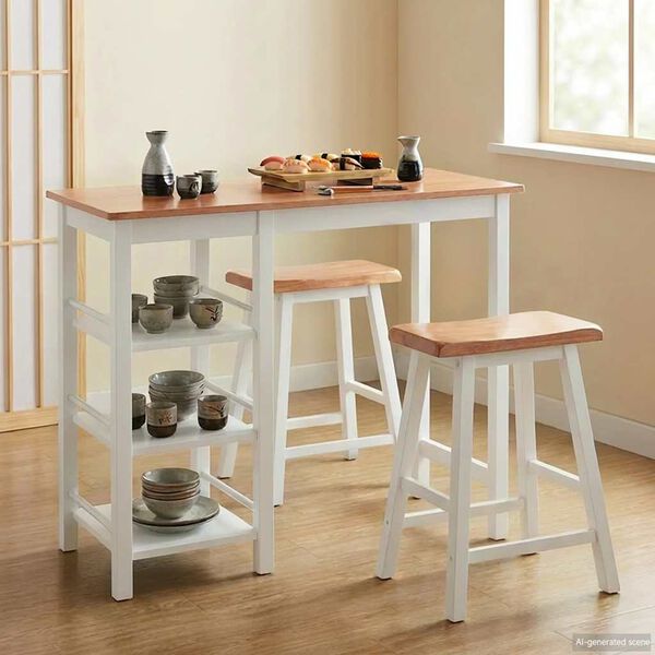 vidaXL 3d&iacute;ln&yacute; barov&yacute; set MDF b&iacute;l&yacute;