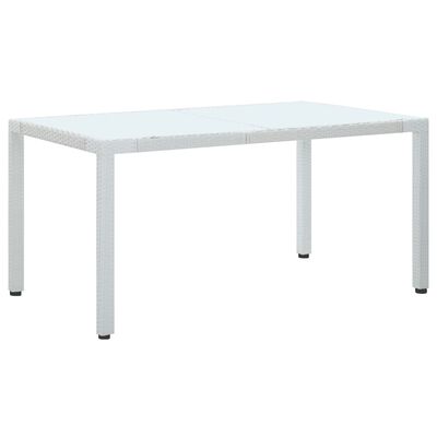 vidaXL Zahradní stůl bílý 150 x 90 x 75 cm polyratan