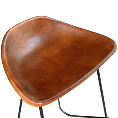 vidaXL Barové židle 4 ks hnědé pravá kůže