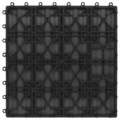 vidaXL Terasové dlaždice 11 ks WPC embosované 30 x 30 cm 1 m² černé