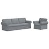 vidaXL Set pohovek 2 ks Světle &scaron;ed&aacute; textil