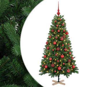 vidaXL Uměl&yacute; v&aacute;nočn&iacute; stromek s v&aacute;nočn&iacute;mi koulemi 120 cm 150 LED