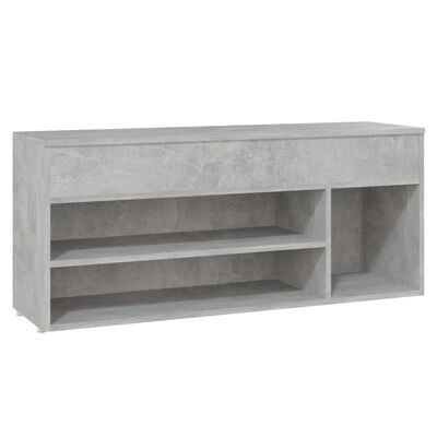 vidaXL Lavice s botníkem betonově šedá 105 x 30 x 45 cm dřevotříska
