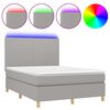 vidaXL Box spring postel s matrac&iacute; a LED světle &scaron;ed&aacute; 140x200 cm textil