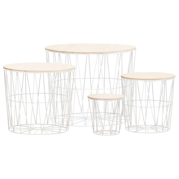 vidaXL Konferenčn&iacute; stolky 4 ks b&iacute;l&eacute;