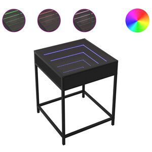 vidaXL Nočn&iacute; stolek s Infinity LED čern&yacute; 40 x 40 x 51 cm