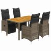 vidaXL 5d&iacute;ln&yacute; zahradn&iacute; bistro set s podu&scaron;kami &scaron;ed&yacute; polyratan
