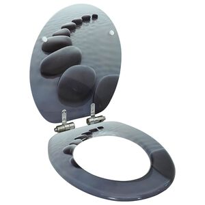 vidaXL WC sed&aacute;tko s funkc&iacute; pomal&eacute;ho skl&aacute;pěn&iacute; MDF motiv kamenů