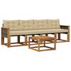 vidaXL Venkovn&iacute; pohovkov&aacute; souprava 5 pcs Přirozen&aacute; a B&eacute;žov&aacute;
