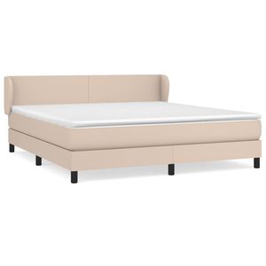 vidaXL Box spring postel s matrac&iacute; cappuccino 180 x 200 cm uměl&aacute; kůže