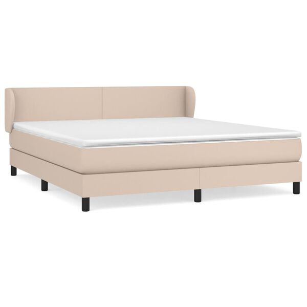 vidaXL Box spring postel s matrac&iacute; cappuccino 180 x 200 cm uměl&aacute; kůže