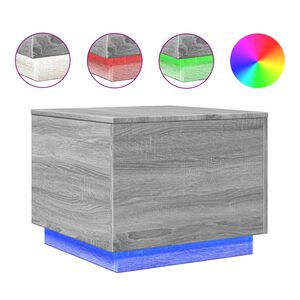 vidaXL Konferenčn&iacute; stolek s LED osvětlen&iacute;m &scaron;ed&yacute; sonoma 50 x 50 x 40 cm