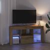 vidaXL Rohov&yacute; LED TV stojan N&aacute;stěnn&yacute; Artisanov&yacute; dub 100 x 40 x 50 cm