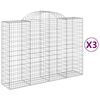 vidaXL Klenut&eacute; gabionov&eacute; ko&scaron;e 3 ks 200x50x140/160cm pozinkovan&eacute; železo