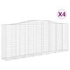 vidaXL Klenut&eacute; gabionov&eacute; ko&scaron;e 4 ks 400x50x160/180cm pozinkovan&eacute; železo