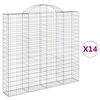 vidaXL Klenut&eacute; gabionov&eacute; ko&scaron;e 14ks 200x30x180/200cm pozinkovan&eacute; železo