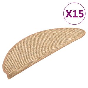 vidaXL Schodov&eacute; rohože 15 ks 56 x 17 x 3 cm světle hněd&eacute; půlkulat&eacute;