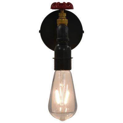 vidaXL Nástěnná lampa design vodovodní kohoutek černá E27