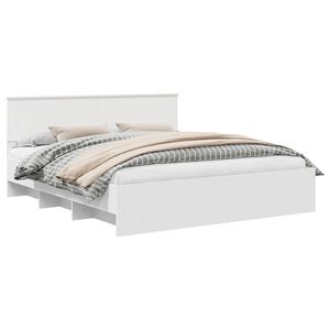 vidaXL R&aacute;m postele s čelo B&iacute;l&aacute; 200 x 200 cm kompozitn&iacute; dřevo