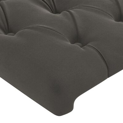 vidaXL Čelo postele typu ušák tmavě šedé 83 x 23 x 118/128 cm samet