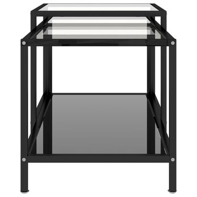vidaXL Čajové stolky 2 ks tvrzené sklo černé