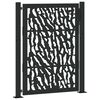 vidaXL Zahradn&iacute; branka čern&aacute; 100 x 125 cm ocelov&yacute; design s kolejnicemi