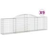 vidaXL Klenut&eacute; gabionov&eacute; ko&scaron;e 9 ks 300x30x80/100 cm pozinkovan&eacute; železo