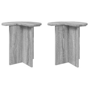 vidaXL Bočn&iacute; stůl 2 pcs &Scaron;ed&aacute; sonoma &Oslash; 39 x 38 cm Kompozitn&iacute; dřevo