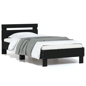 vidaXL R&aacute;m postele s čelem čern&yacute; 90 x 200 cm kompozitn&iacute; dřevo