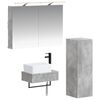 vidaXL Sada koupelnov&yacute;ch skř&iacute;něk 4 pcs Betonově &scaron;ed&aacute; 50 x 14,5 x 70 cm